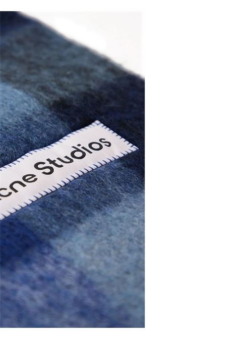 sciarpa mohair a quadri unisex navy, nera e blu ACNE STUDIOS | CA0084DUB